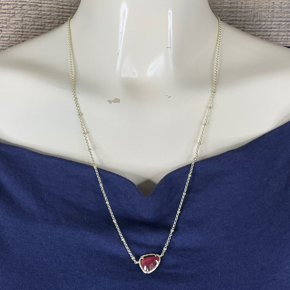 Kendra Scott Arleen Gold Adjustable Length Necklace Bordeaux Tiger Eye
